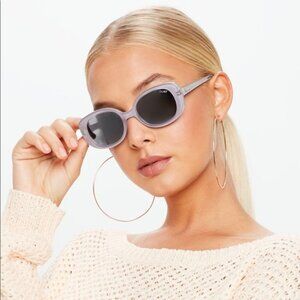 Quay Australia Lulu Lavender Purple Square Sunglasses Medium Fit